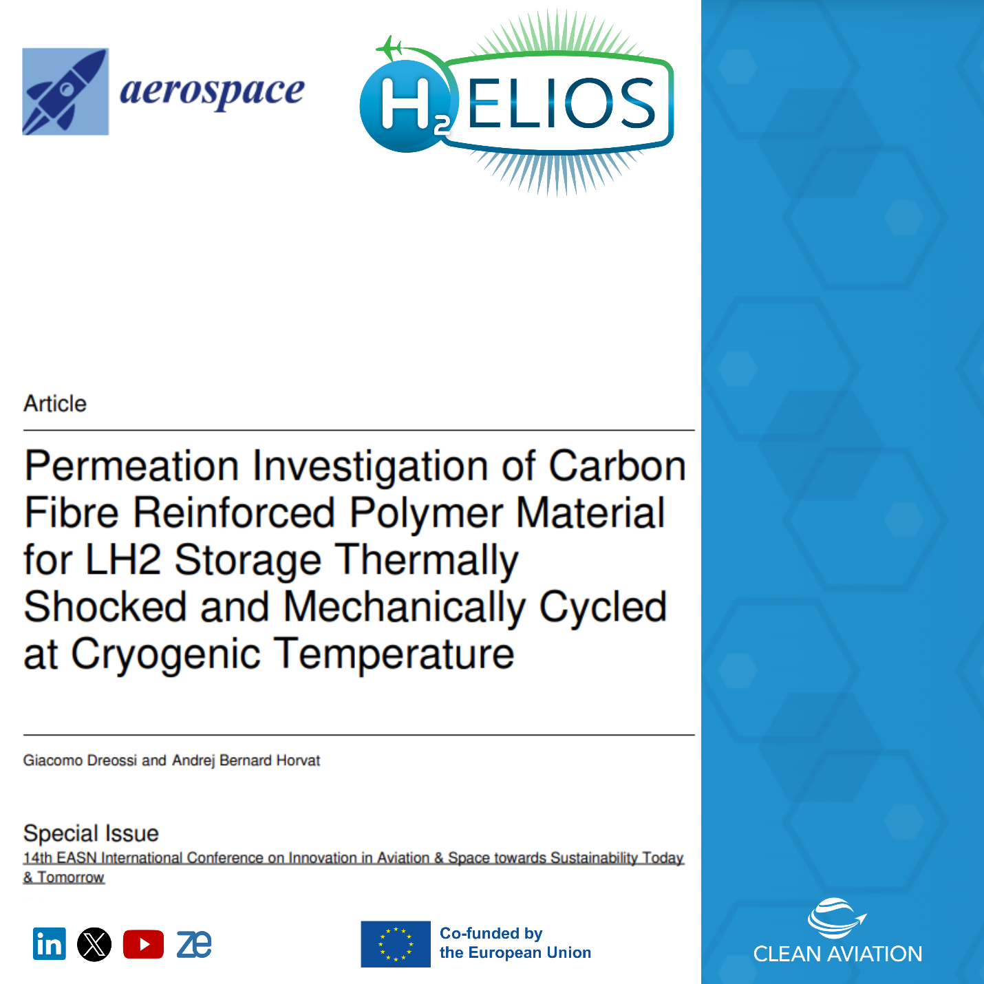 H2ELIOS Research on CFRP Performance for LH₂ Storage Published in Aerospace (MDPI)